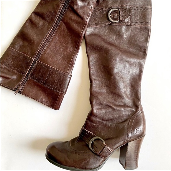 Born Shoes - Born Distressed Leather Knee High Boots